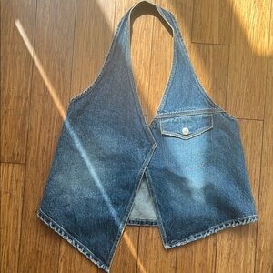 Denim Halter Vest